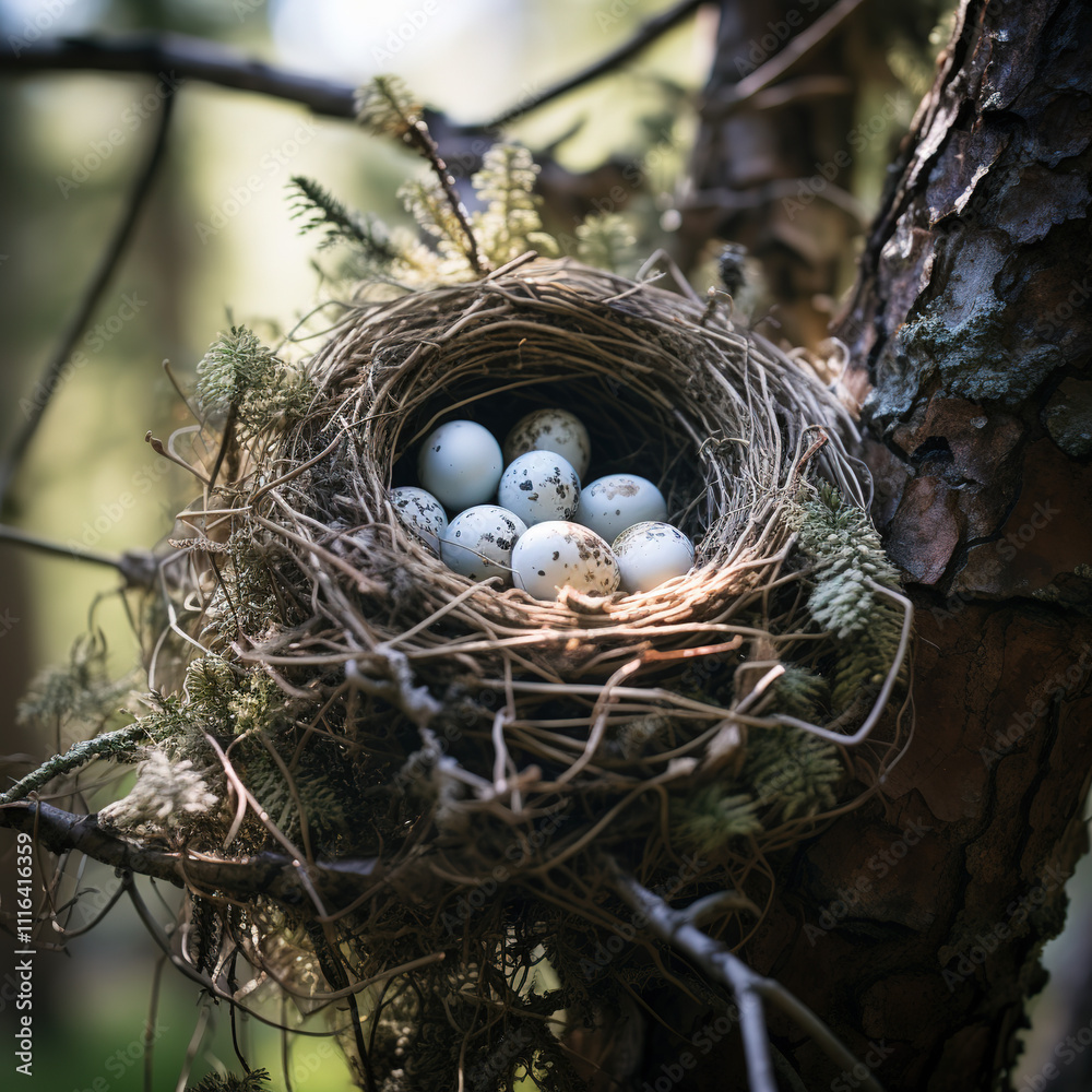 Obraz premium bird nest with eggs