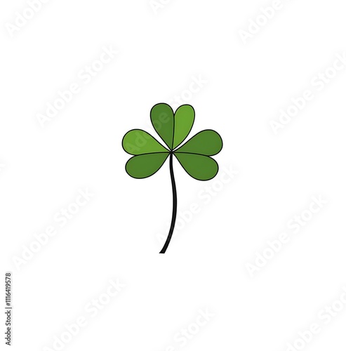 st patricks day 4-leaf clover silhouette clip art, vector graphic