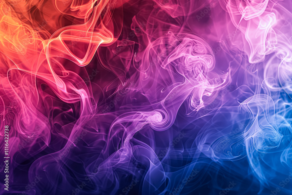 Obraz premium Colorful smokey background with a purple and pink swirl.