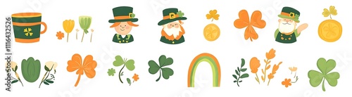 St Patrick's Day themed sticker set photo