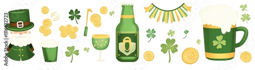 St Patrick's Day themed sticker set photo