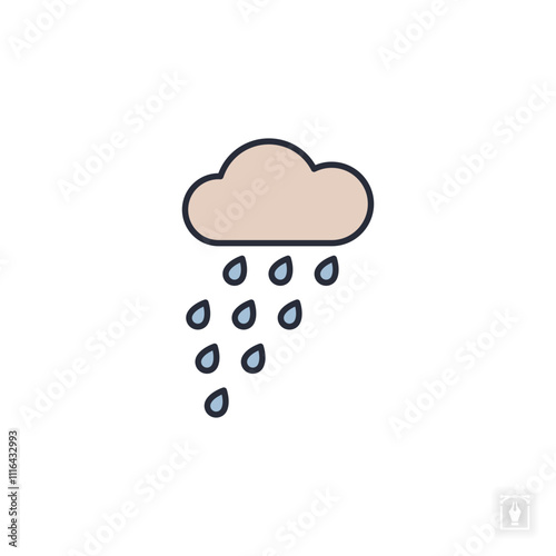 rain icon. rain Symbol sign for mobile concept and web design. Vector icon, Logo illustration, Vector graphics