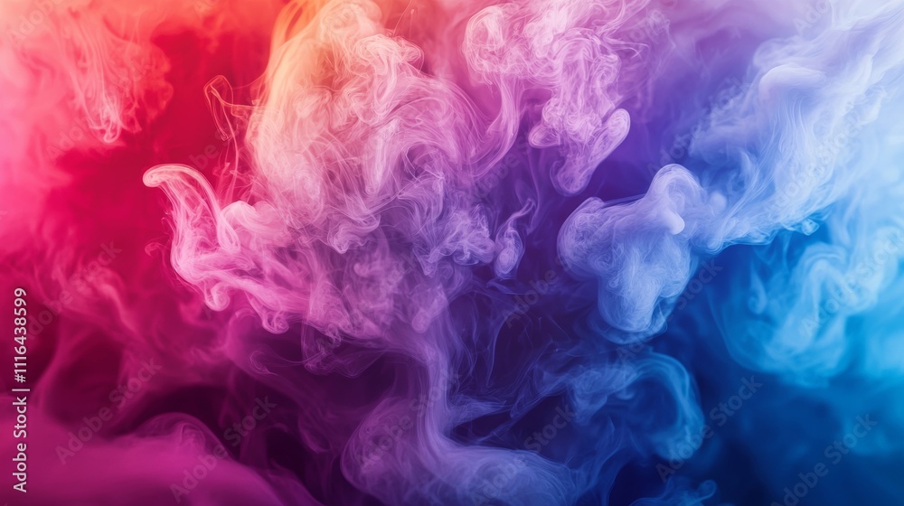 Obraz premium Abstract colorful smoke in vibrant red, pink, and blue hues