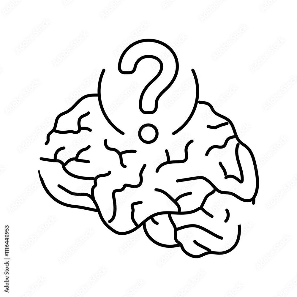 question mark brainstorm line icon vector. question mark brainstorm sign. isolated contour symbol black illustration question mark brainstorm line icon vector. question mark brainstorm sign. isolated contour symbol black illustration