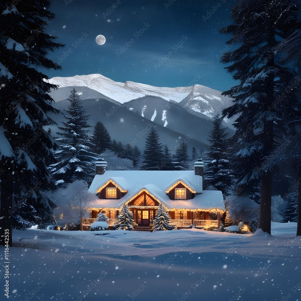 Fototapeta premium house in the mountains