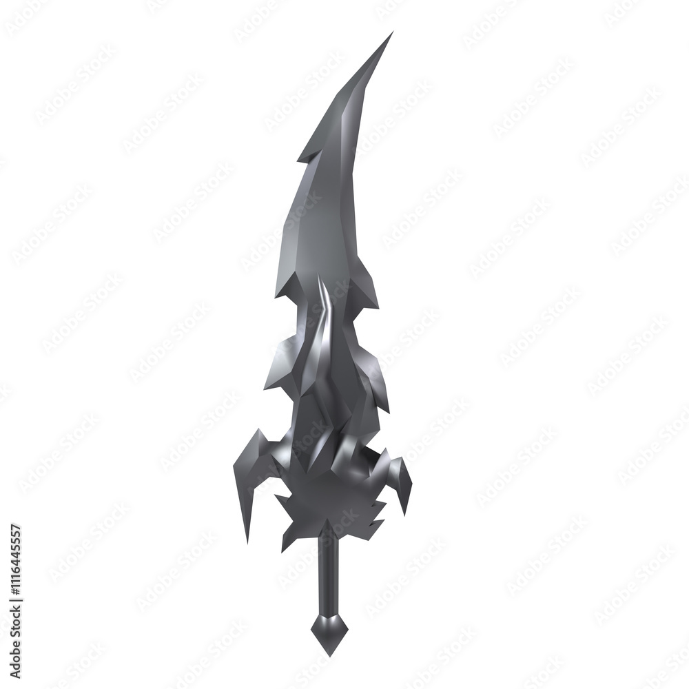 Fototapeta premium Sharp and intricate spear design isolated on transparent background
