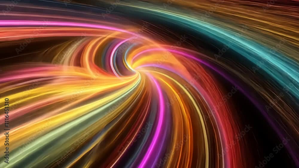 Vibrant swirling abstract light trails, motion Vibrant swirling abstract light trails, motion