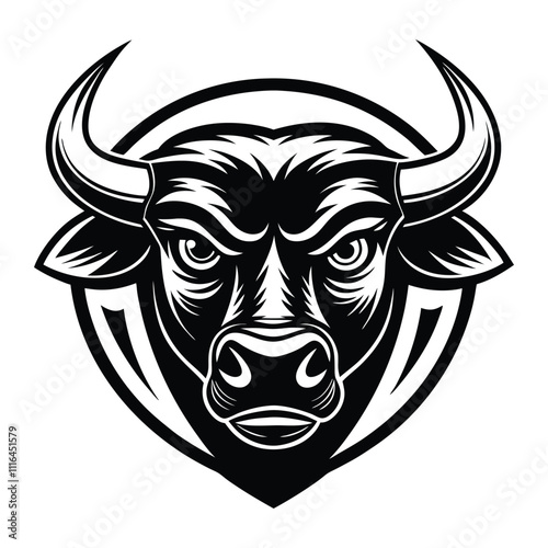 bull mascot logo standard silhouette