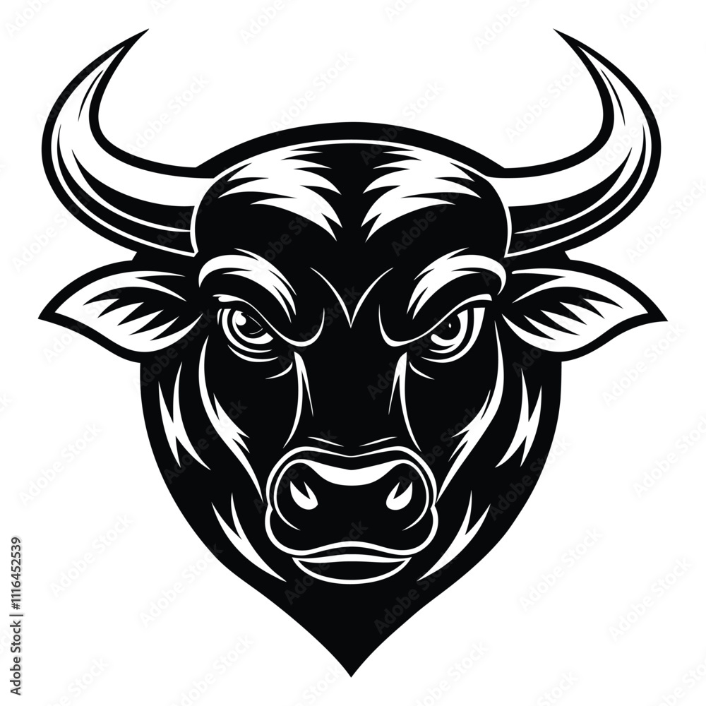 Obraz premium bull mascot logo standard silhouette