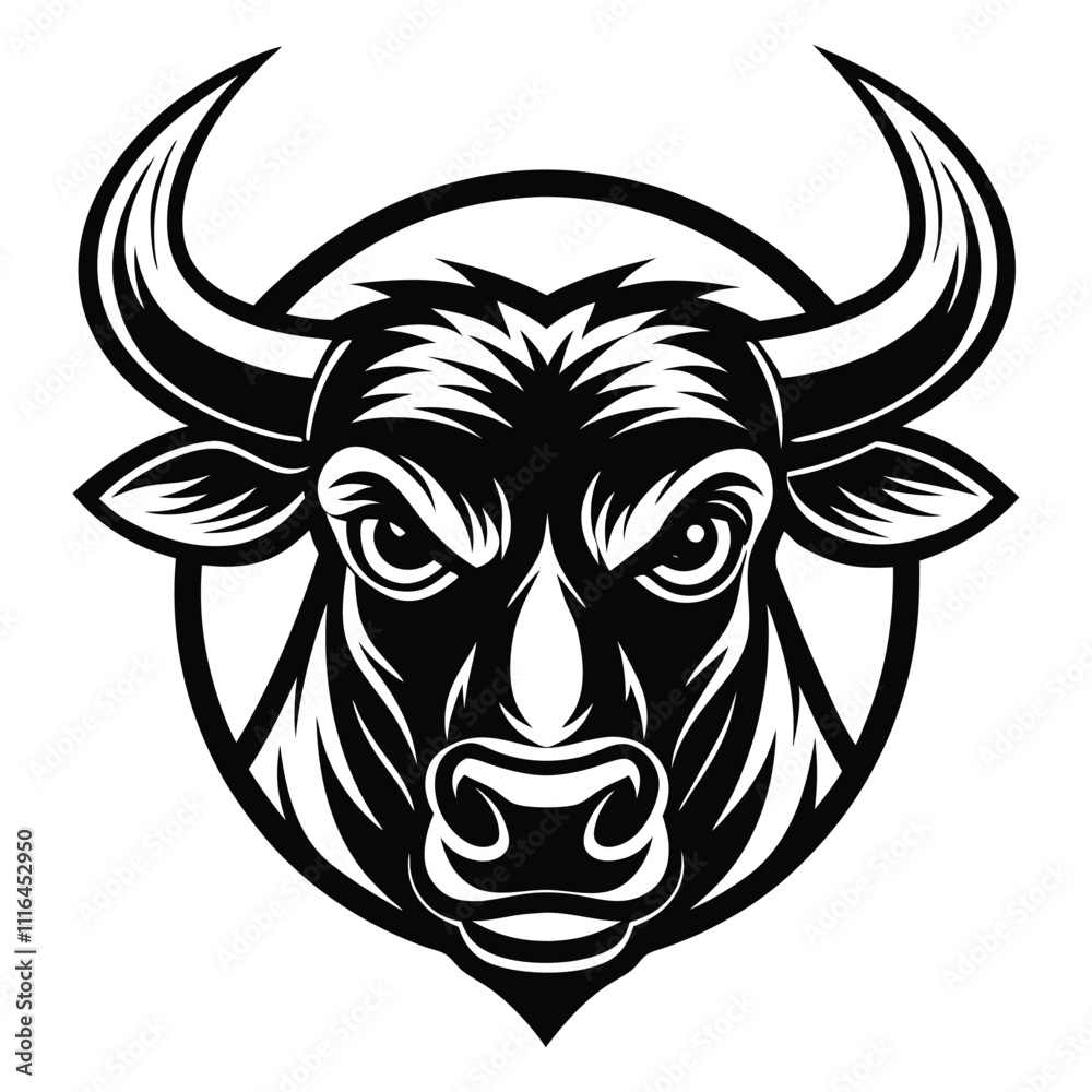 Fototapeta premium bull mascot logo standard silhouette