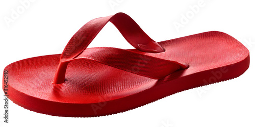 Red flipflop sandals isolated 