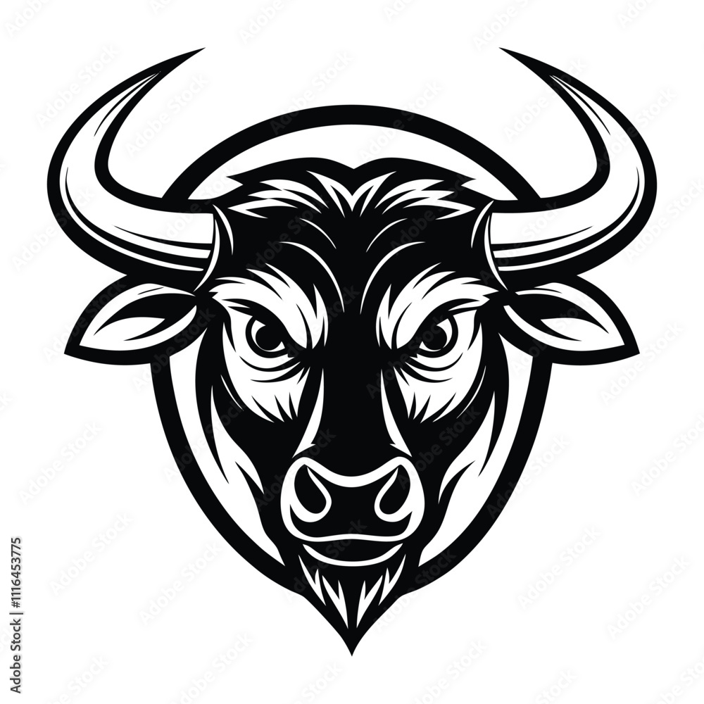 Fototapeta premium bull mascot logo standard silhouette