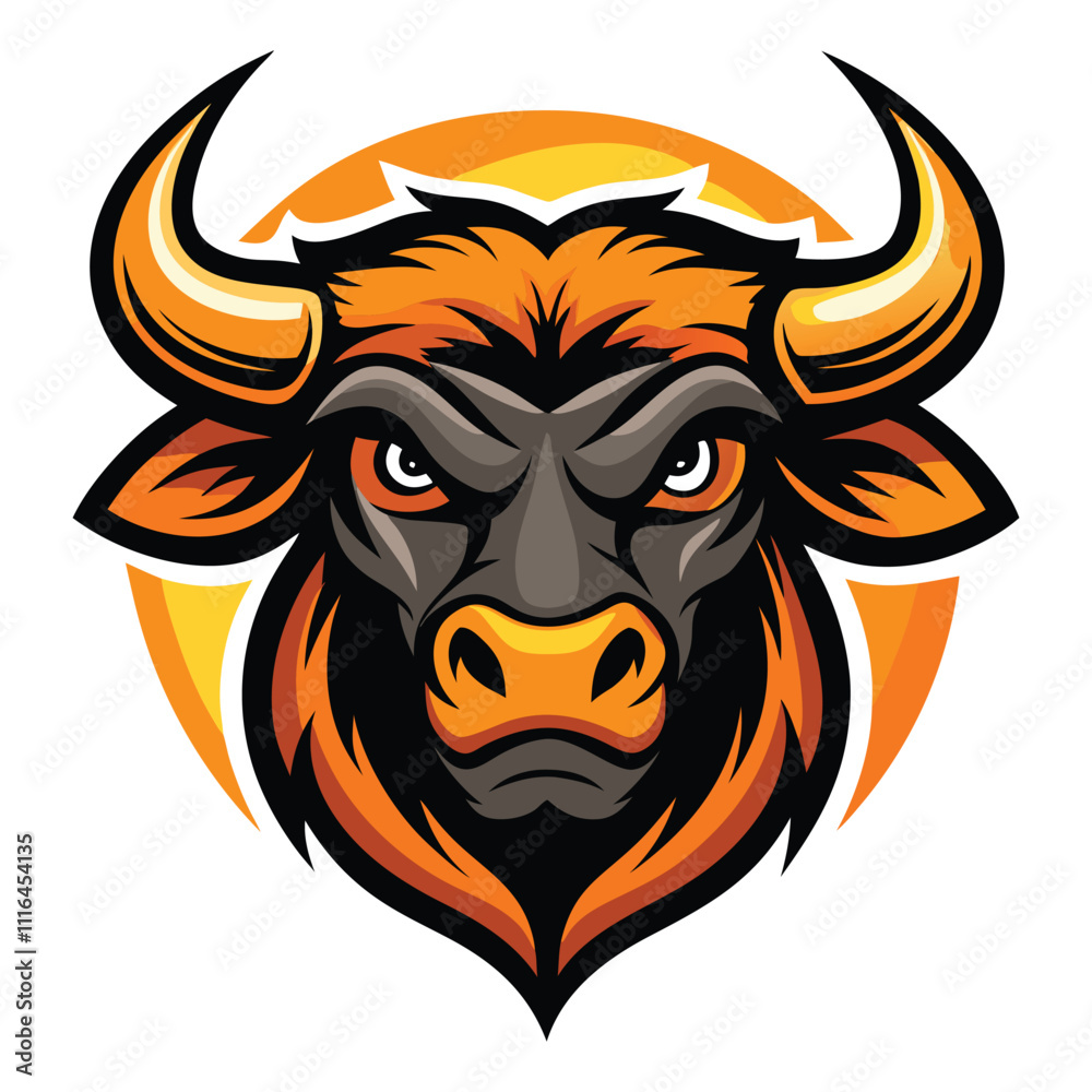 Fototapeta premium bull mascot logo standard silhouette