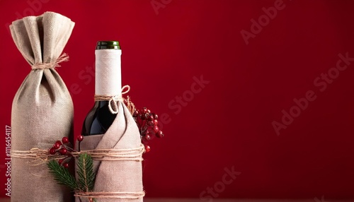 wine bottle and glass on table