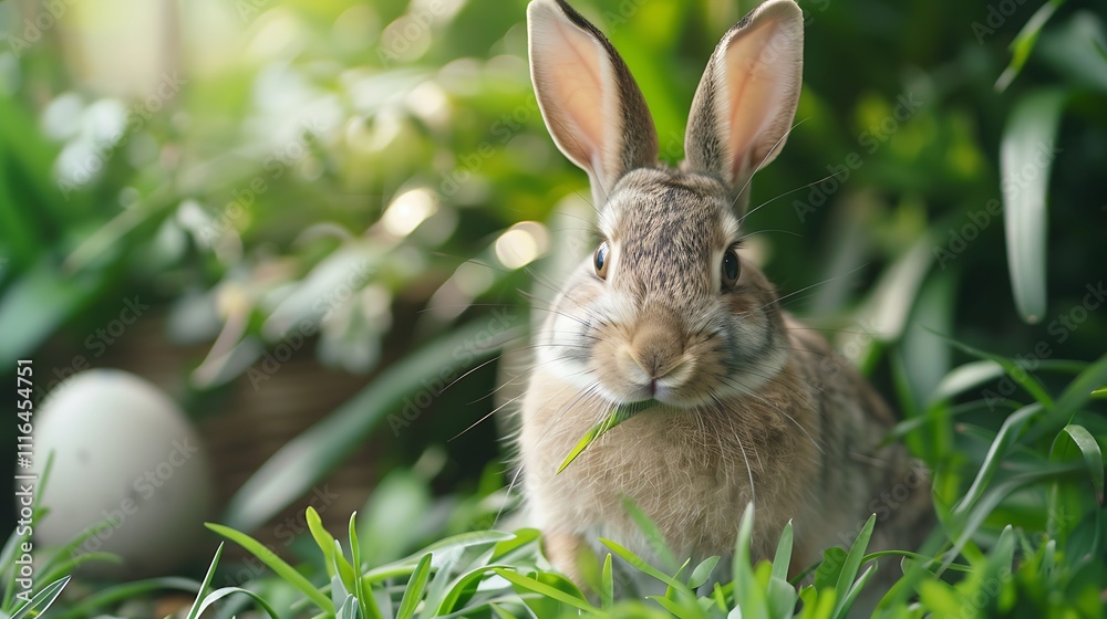 Egg hare or bunny with a voice and users for promotion and business Egg hare or bunny with a voice and users for promotion and business