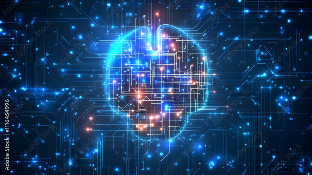 Obraz premium Abstract Brain Circuitry Illustration