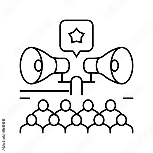 public relations line icon vector. public relations sign. isolated contour symbol black illustration