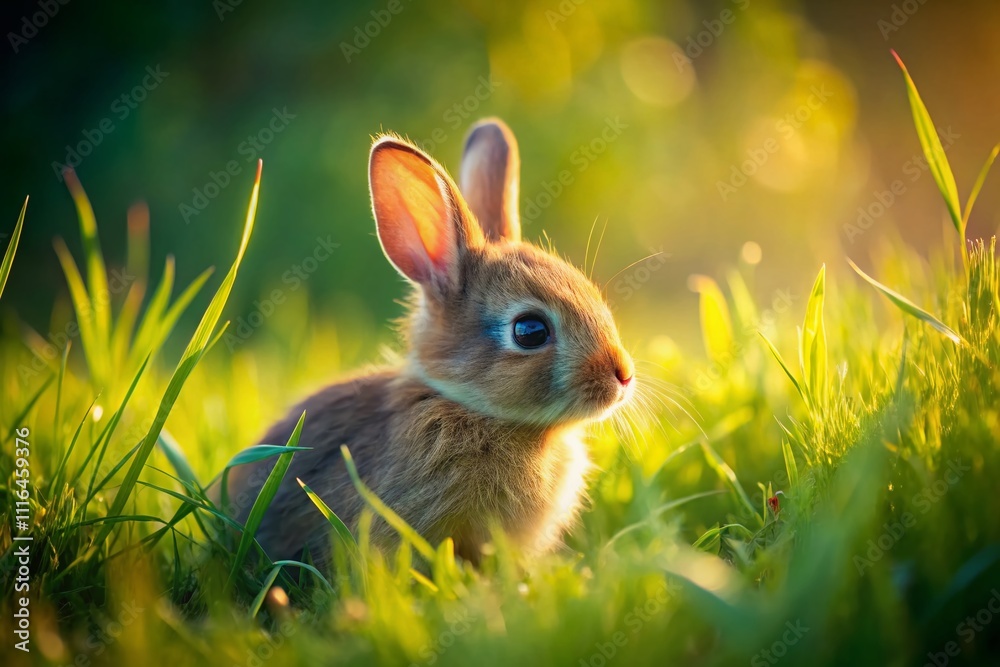 A lovely long exposure showcases an adorable baby bunny in vibrant green grass, perfectly encapsulating the charm of spring and the breathtaking beauty of nature. A lovely long exposure showcases an adorable baby bunny in vibrant green grass, perfectly encapsulating the charm of spring and the breathtaking beauty of nature.