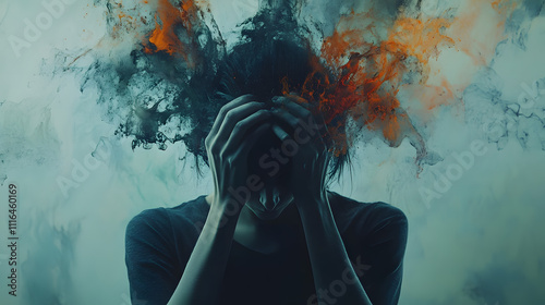 Artistic Representation of Substance-Induced Mood Disorder: Exploring Symptoms and Emotional States in a Clinical Context photo