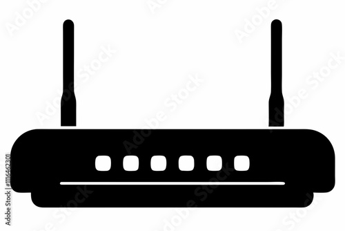 Black Router Silhouette Vector Art