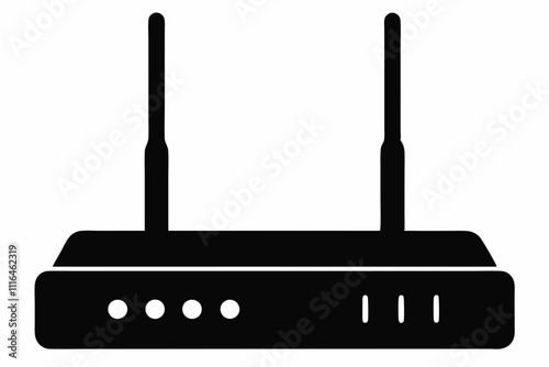 Black Router Silhouette Vector Art