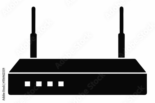 Black Router Silhouette Vector Art