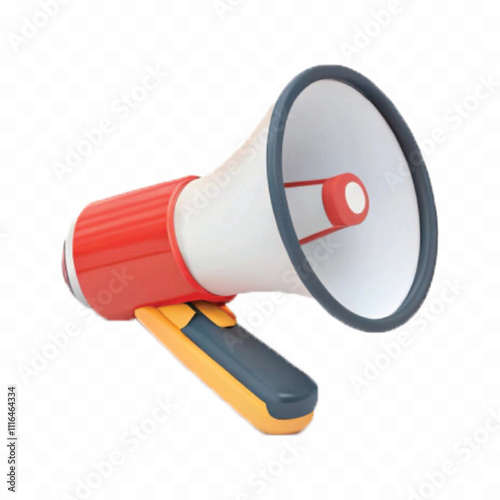 3D Rendering Megaphone isolated on white background.