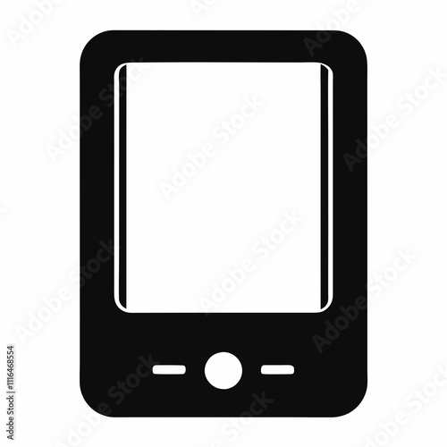 Black Silhouette E-Reader Vector Art