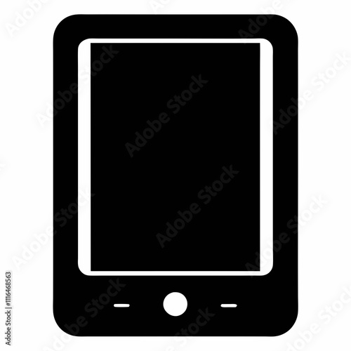 Black Silhouette E-Reader Vector Art