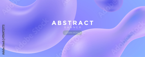 Violet web banner, Violet vector illustration abstract gradient poster with wave shapes Modern template