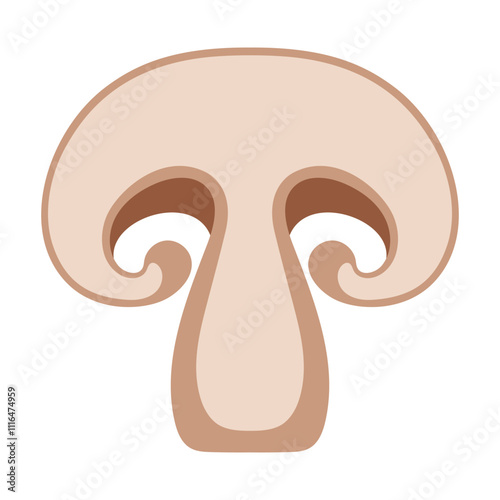 slice of mushroom isolated
