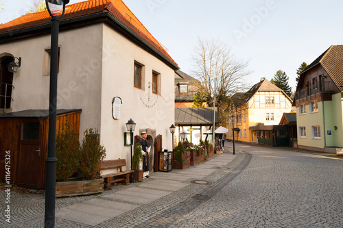 Historic Street of the Oybin Resort in the Zittau Mountains photo