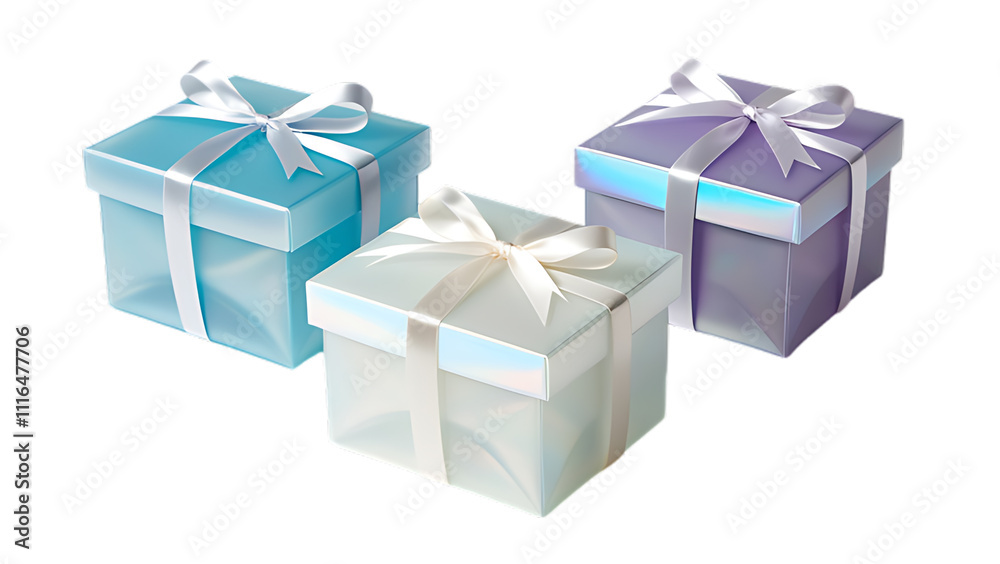 Obraz premium Festive christmas new year background colorful gift boxes on white background