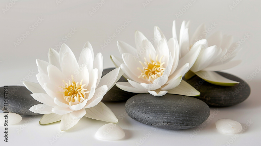 Harmoniously_placed_spa_stones_and_white_lotus_ Harmoniously_placed_spa_stones_and_white_lotus_