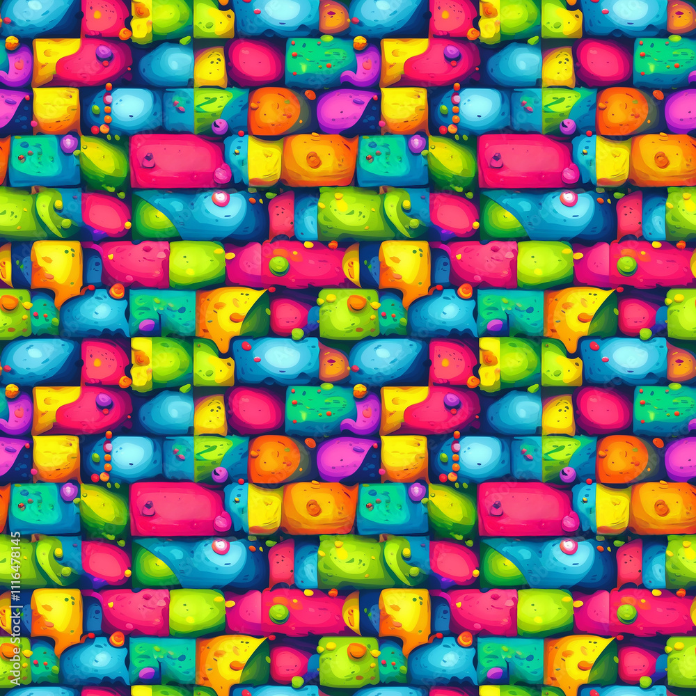 Vibrant abstract wallpaper filled with playful colorful shapes and textures Vibrant abstract wallpaper filled with playful colorful shapes and textures