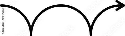 Bouncing arrow in linear style.