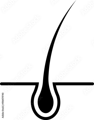 Single hair icon in flat style.
