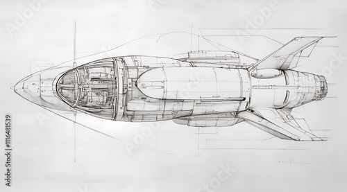 Wallpaper Mural airplane model sketch Torontodigital.ca