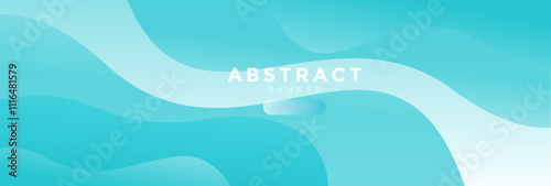 Wave web banner, Modern template for background, Blue banner, Blue gradient banner, Liquid web banner