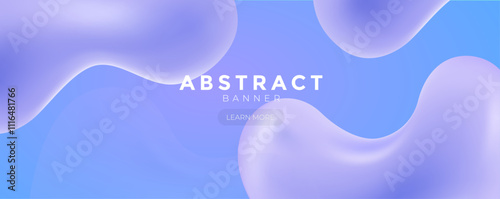 Blue fluid web banner, Blue vector illustration abstract gradient poster, Blue Wave banner	