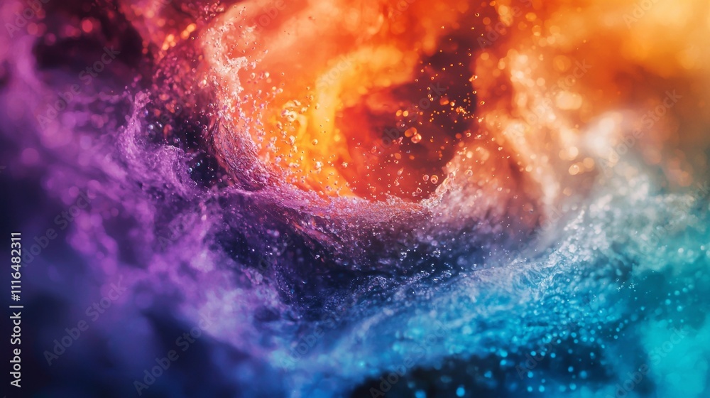 Abstract swirl of vibrant colors resembling liquid motion