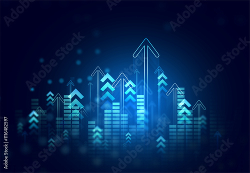 Financial business plan,earnings,sale and strategy. Stock market chart, exchange financial growth diagram