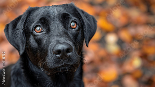 Beautiful cute Labrador dog on a bright background