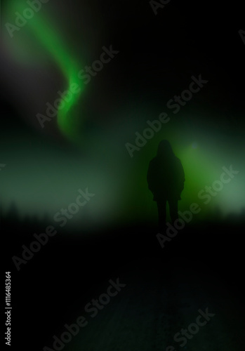 Grünes Nordlicht in Lappland