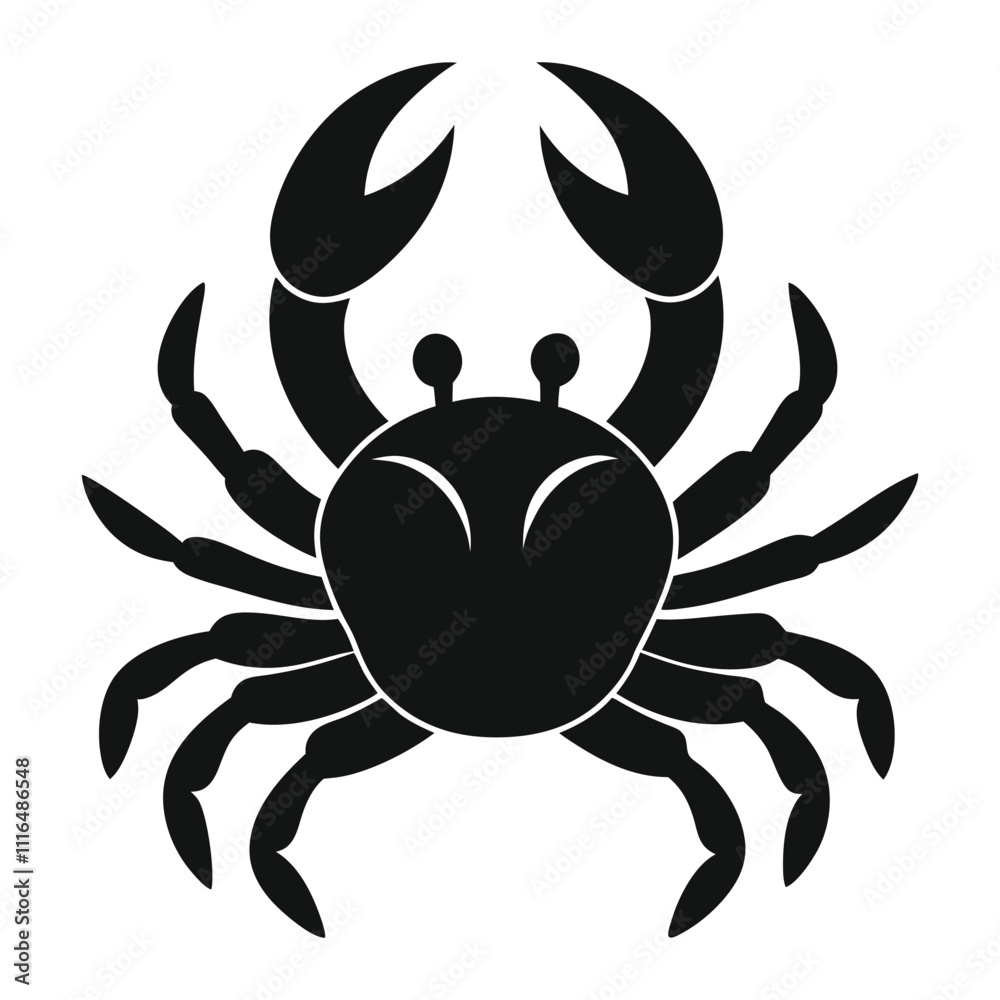 crab silhouette vector on white background crab silhouette vector on white background