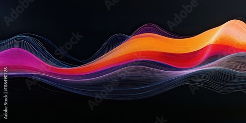 A clean, sleek chart showing abstract currency data, with colorful gradients and dynamic curves, space for text. photo