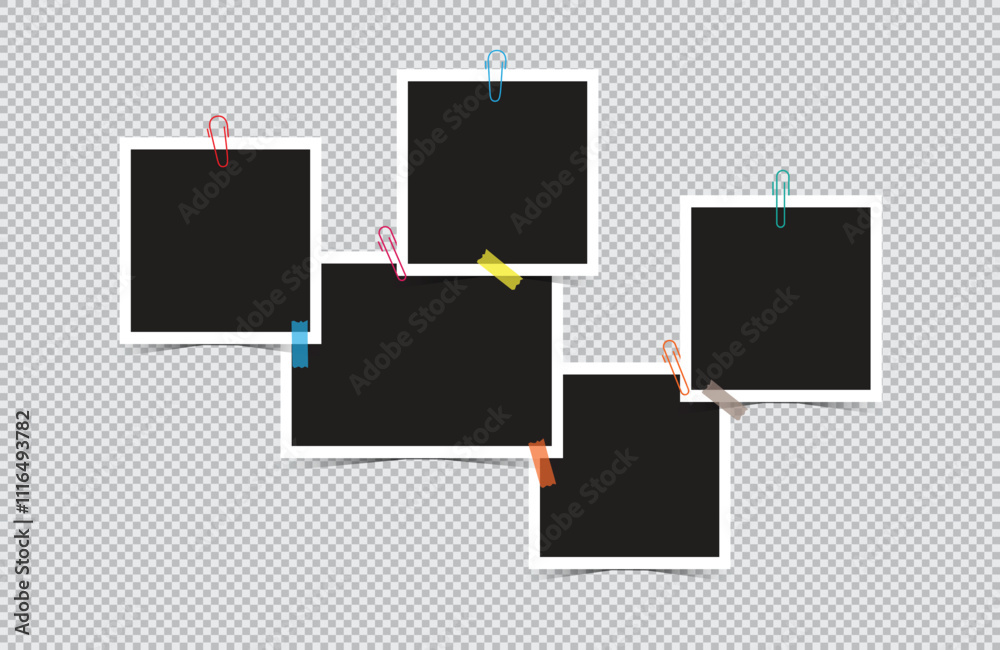 photo frame with a paper clip and colored sticky tape photo frame with a paper clip and colored sticky tape