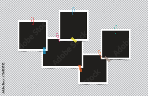 photo frame with a paper clip and colored sticky tape
