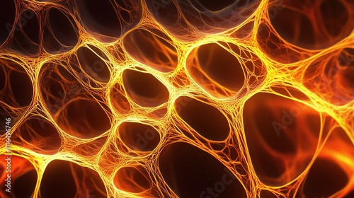 Luminous Mesh - Abstract Threads of Glowing Energy