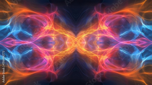 Symphony of Light - Symmetrical Flowing Neon Waves
